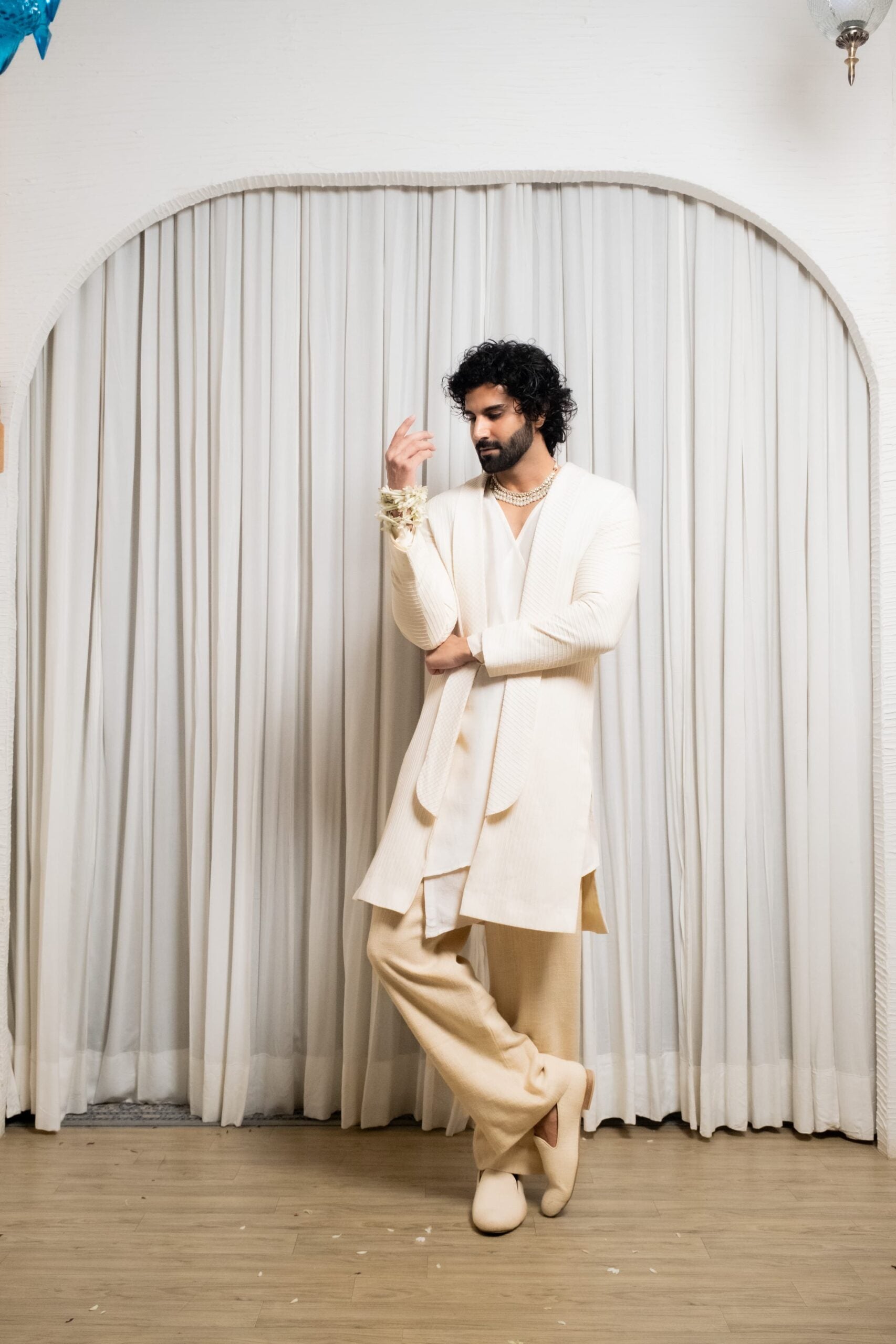 Pintucks achkan set