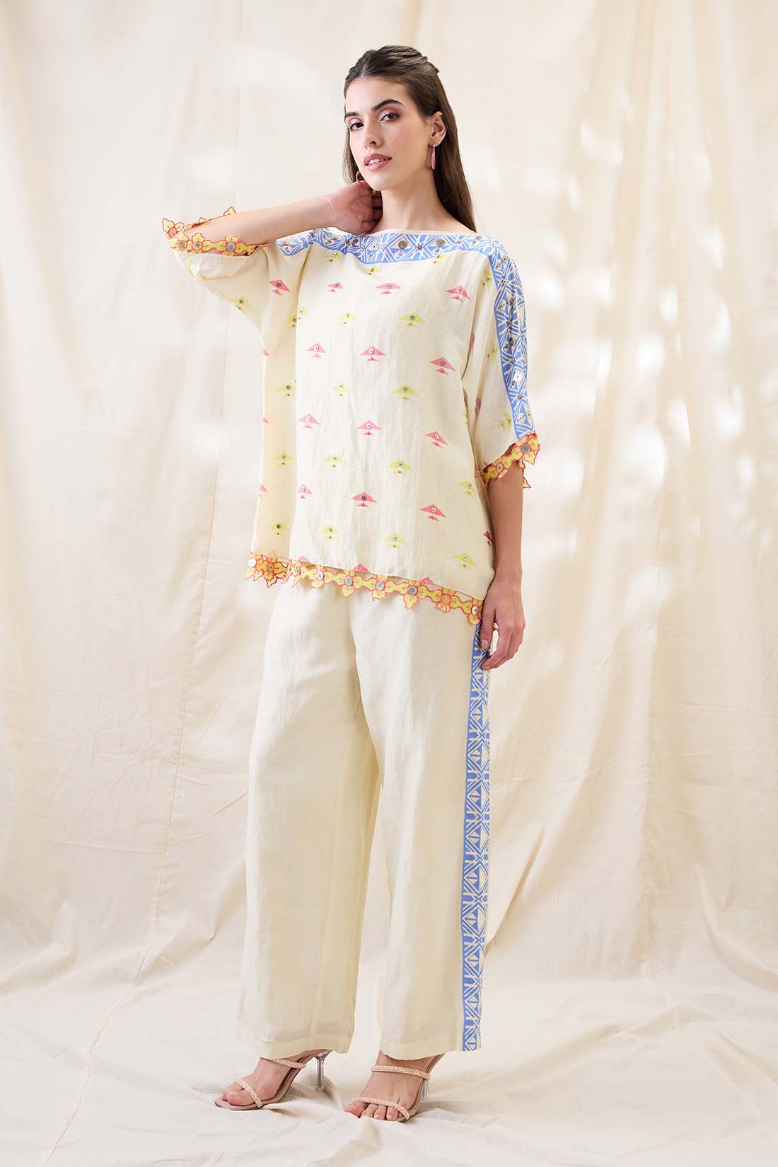 Kitchra Appliqued Kimono co-ord set SP4616