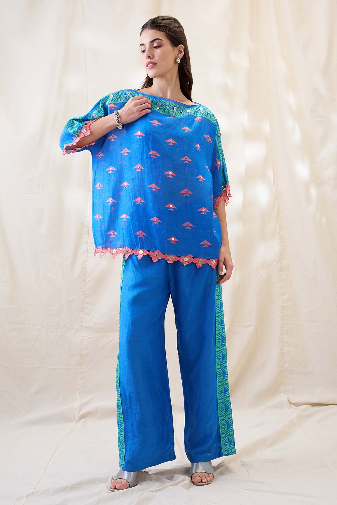 Kitchra Appliqued Kimono co-ord set SP4620