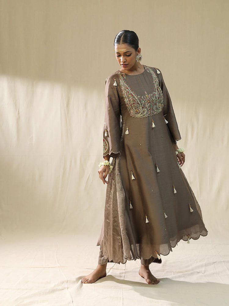 Mocha Ambi A line Suit Set