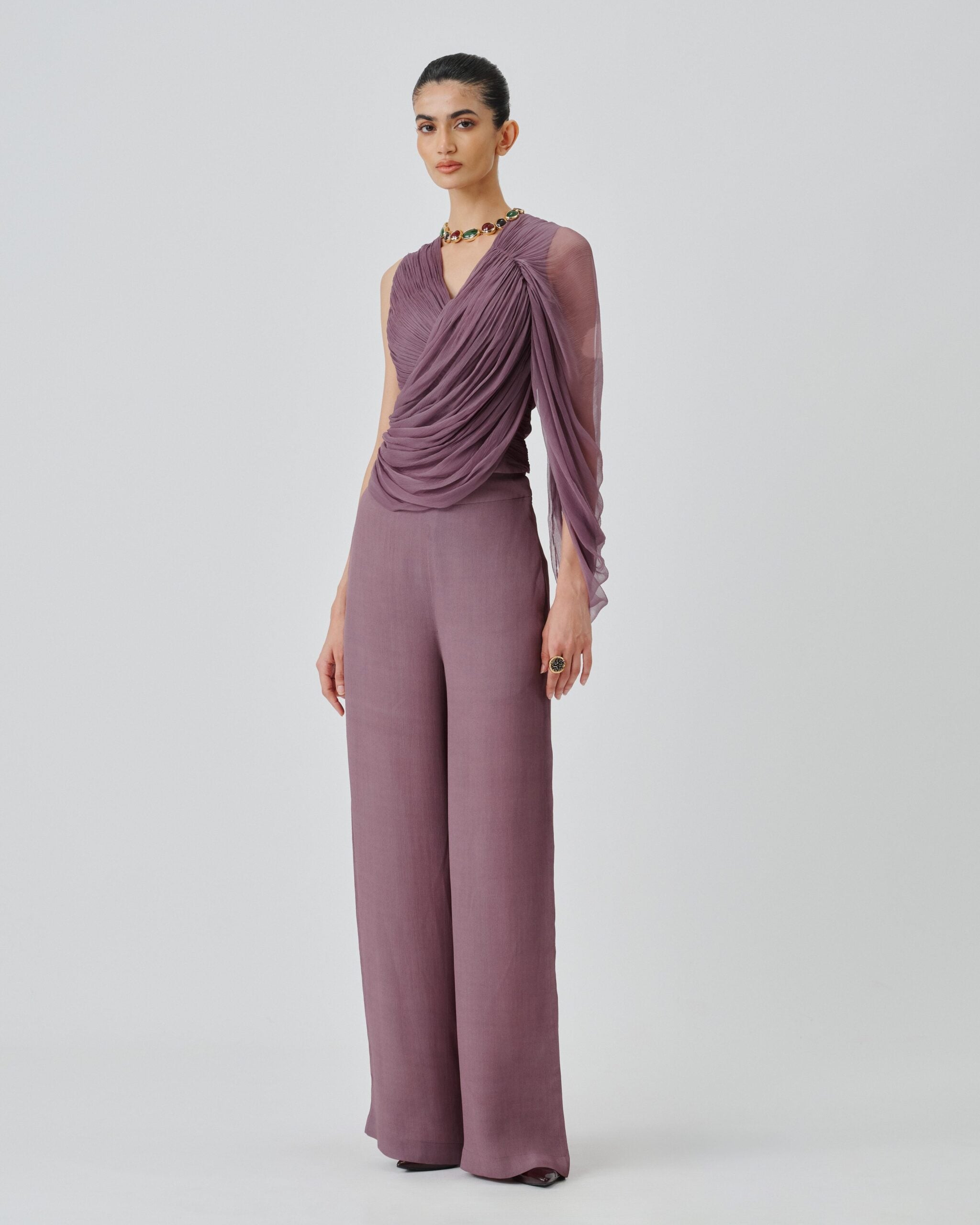 Mauve ruched top