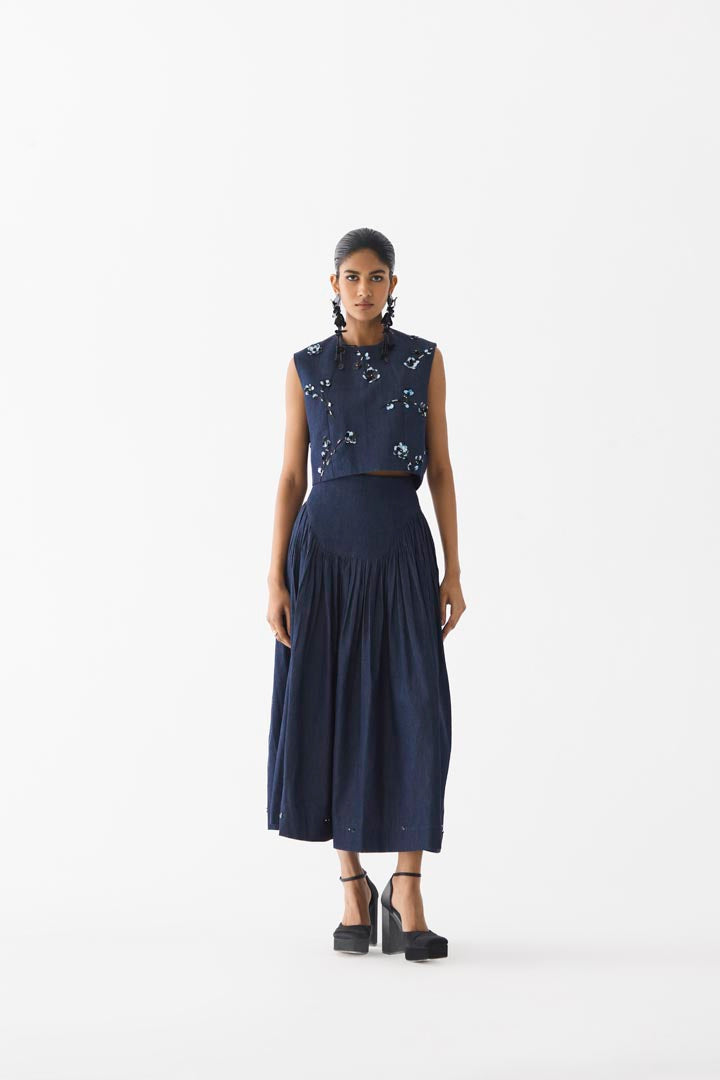CALLA DENIM CROP TOP & SKIRT
