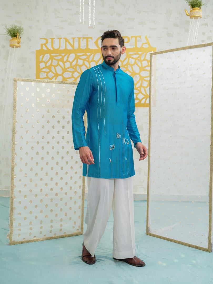 Mosaic Flower Blue Kurta set