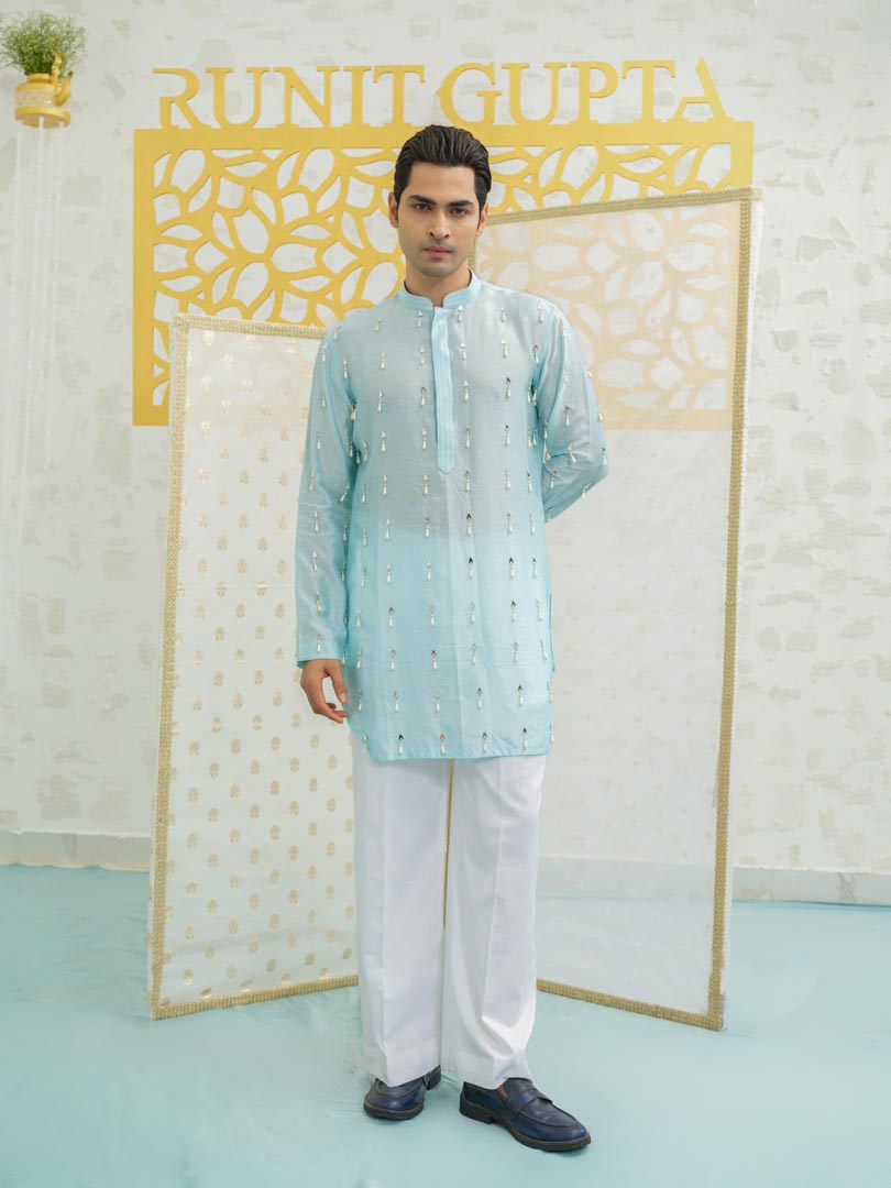 Blue Latkan Short Kurta set