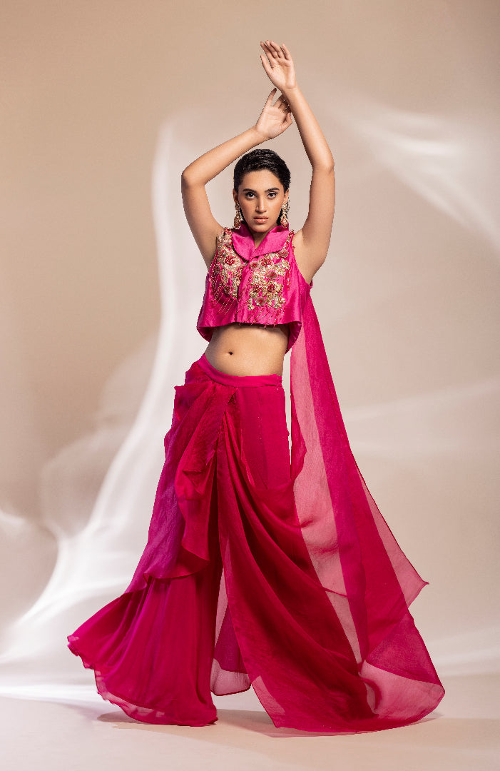 Jacket and Sharara drape