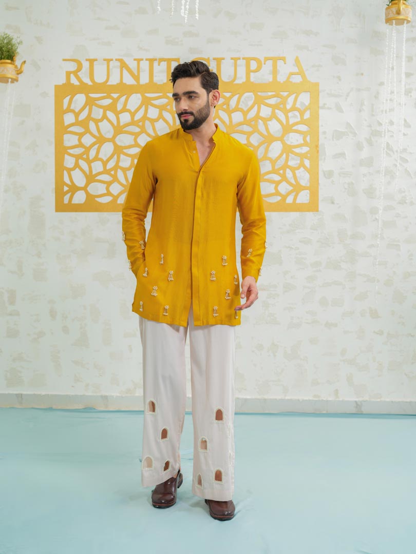 Marigold Latkan Kurta with Embroidered Pants