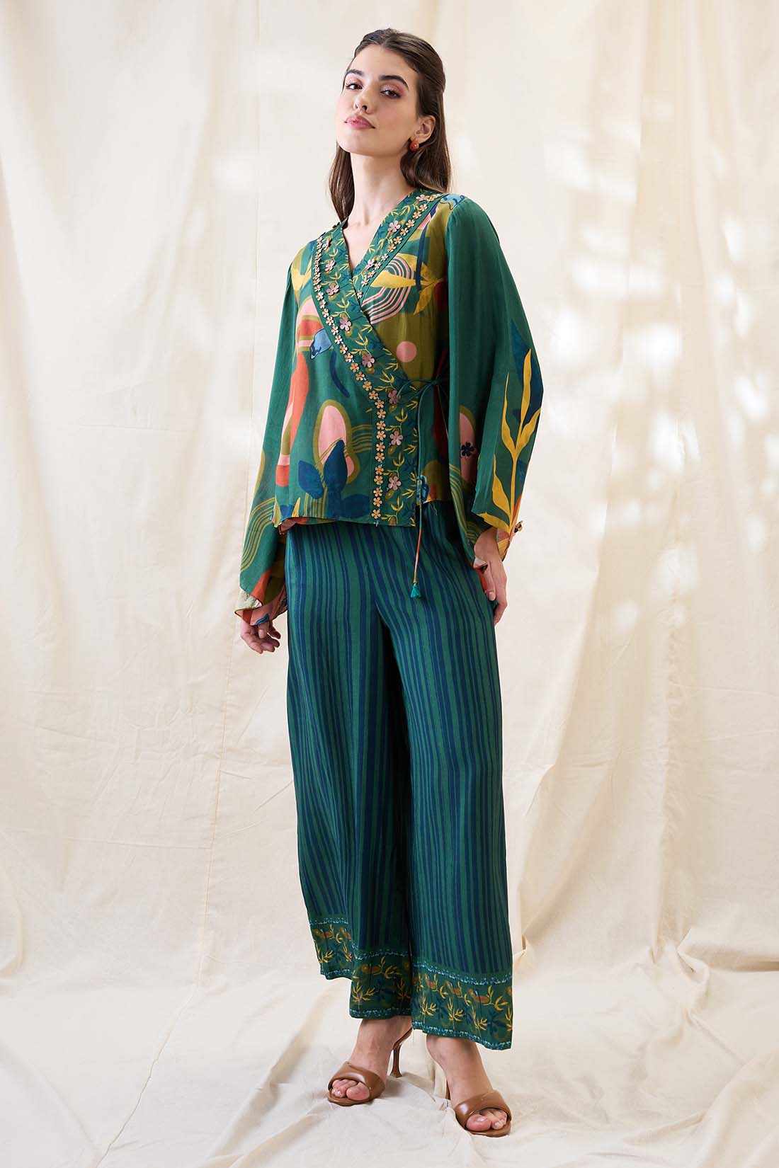 Flora embellished angarkha set  SP4707