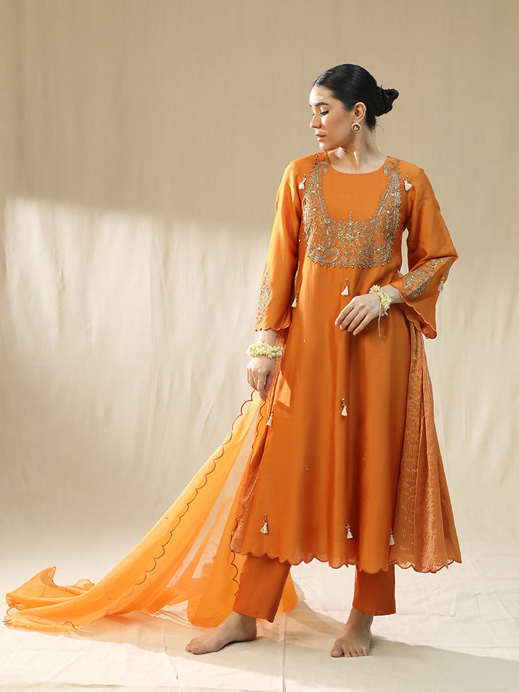 Orange Ambi A line suit Set