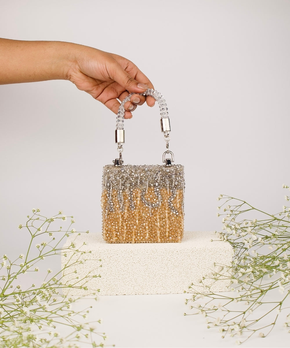 Elsie Gold & Silver Suede Mini Bag