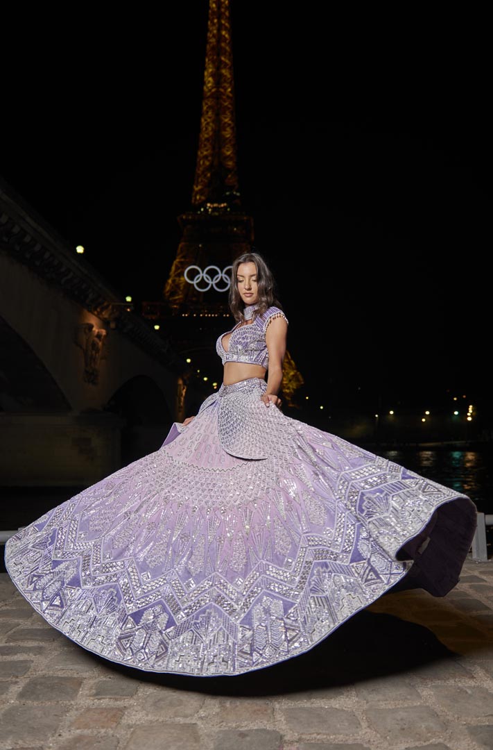 Purple Ombre Lehenga Set