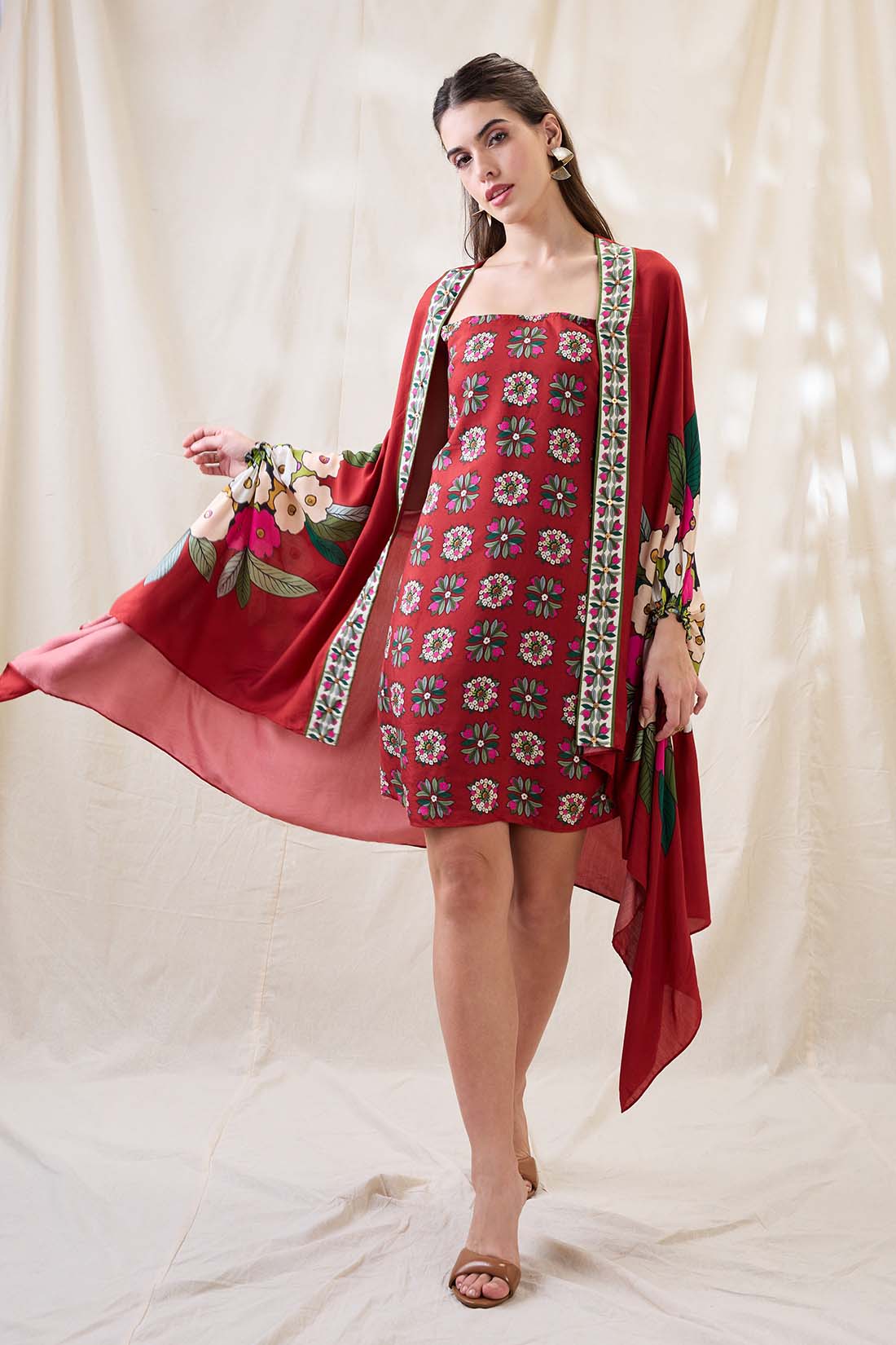 Gulzaar printed dress with jacket SP4741