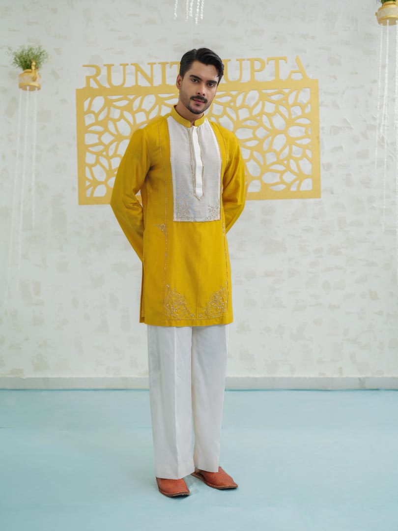 Marigold Peeta Patch Kurta set