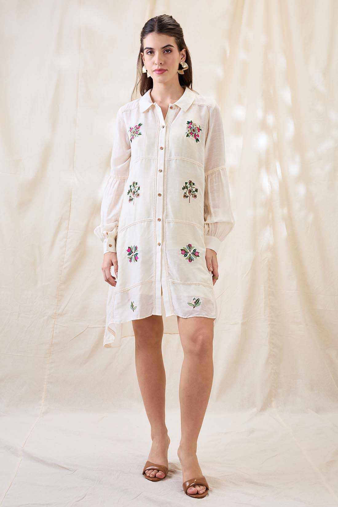 Gulzaar appliqued A-line dress SP4771