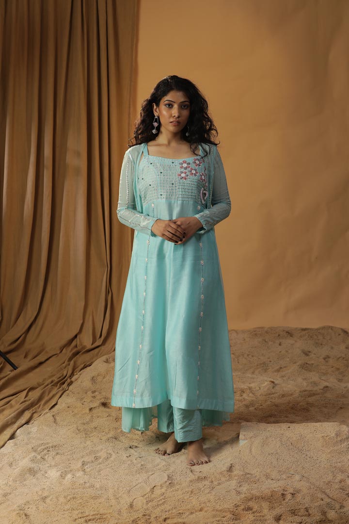 Image of SKY BLUE JACKET DRESS