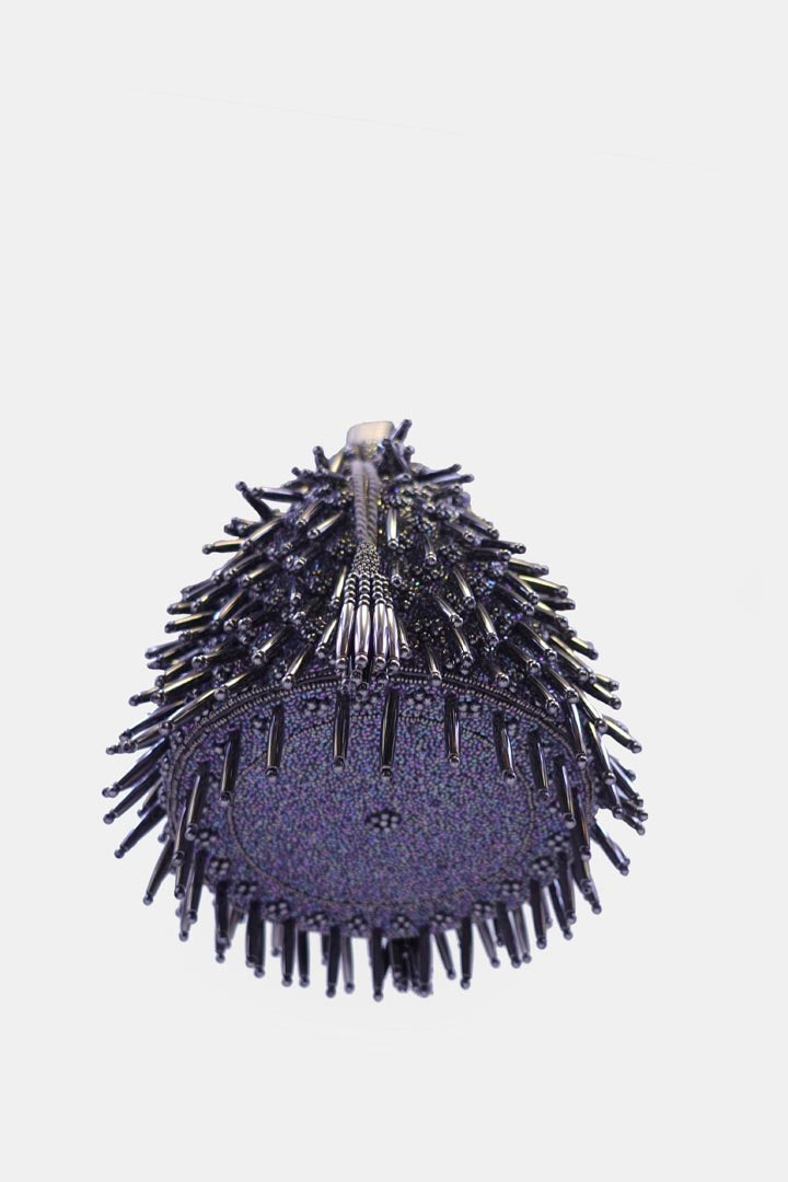 Porcupine Hand Embellished Purple Potli Bag