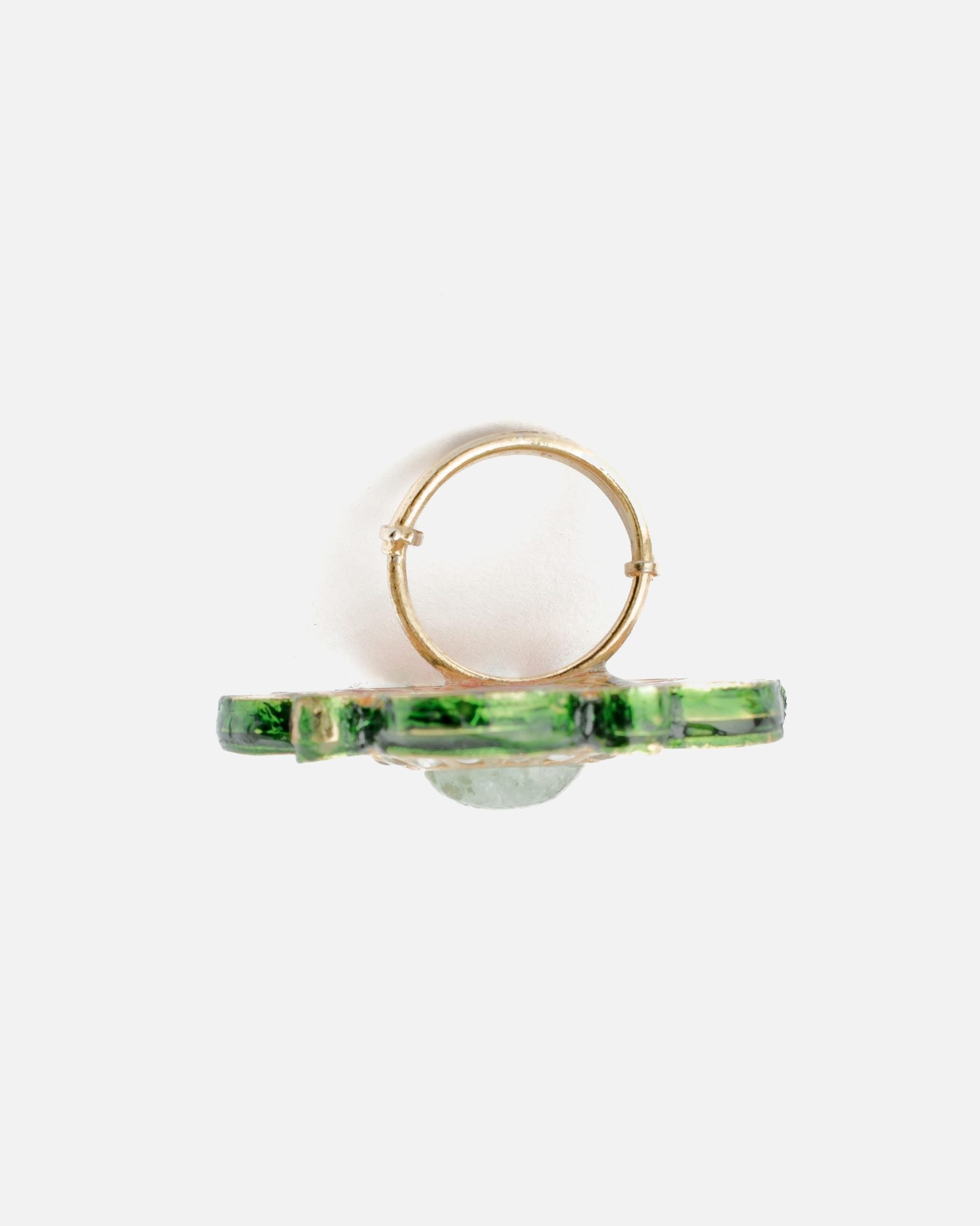 vivinia BY VIDHI MEHRA Saadgi Green Green Womens Kundan, Polki Ring