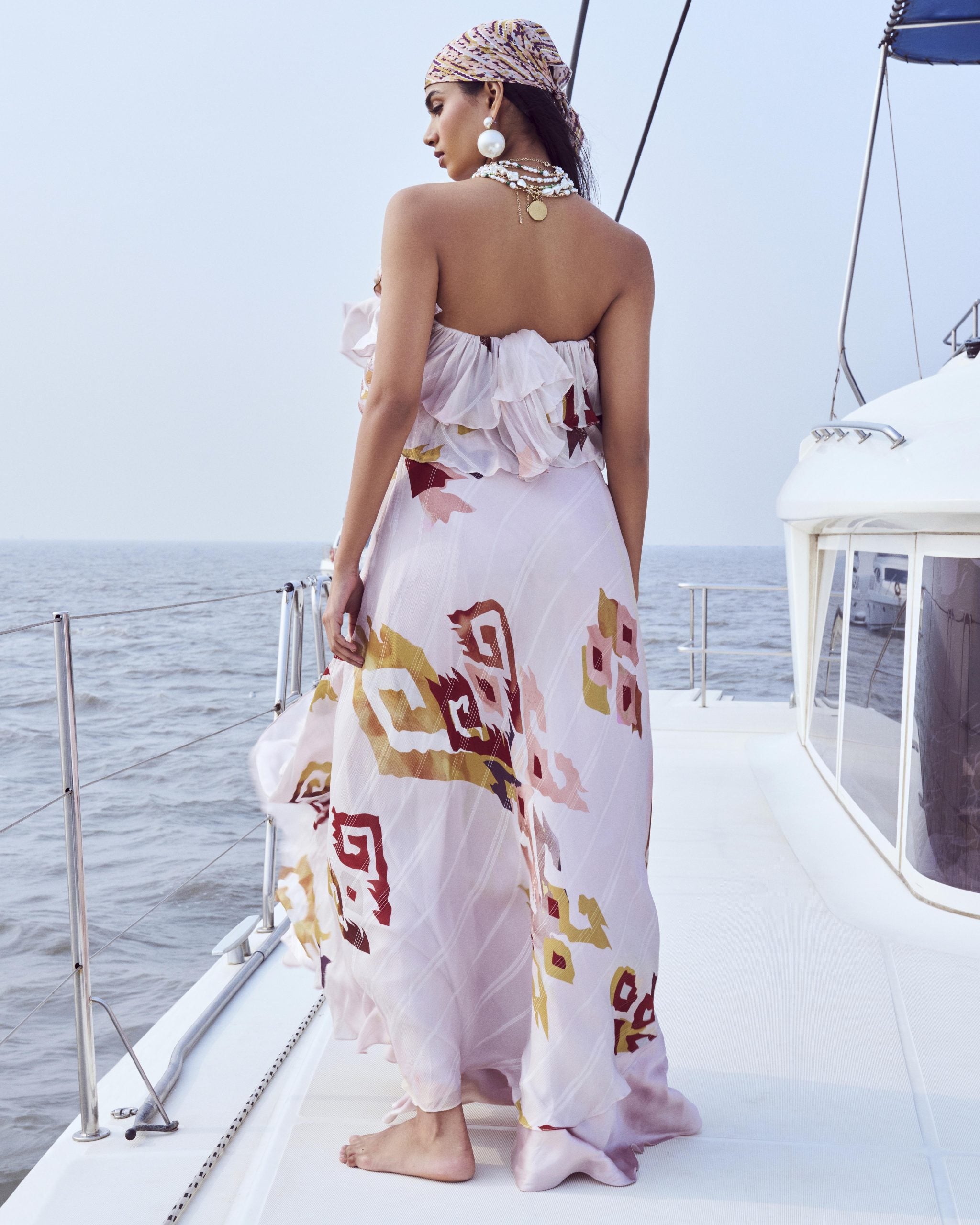 Patola Printed Off Shoulder Maxi Dress