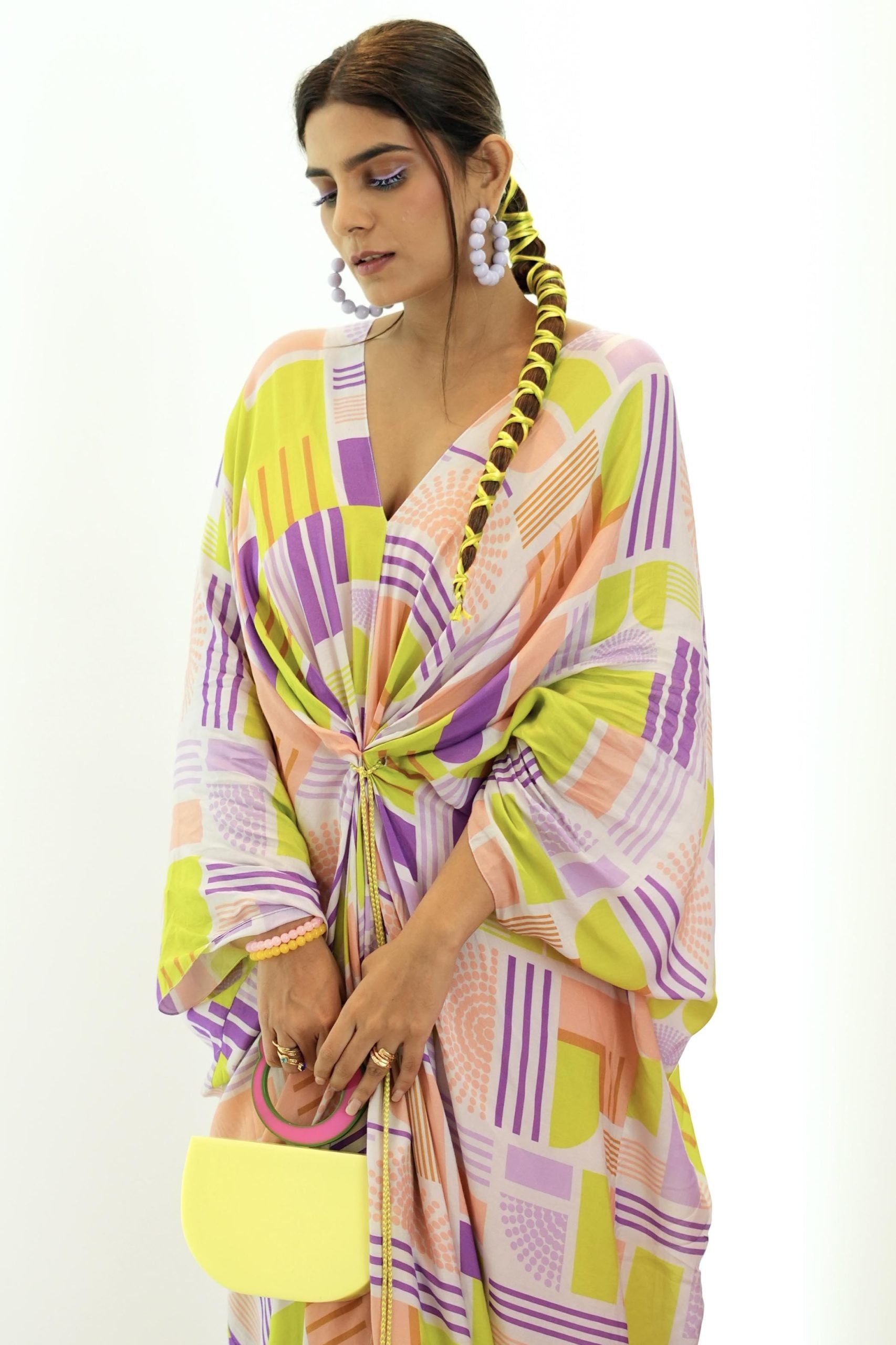 Printed Draped Kaftan