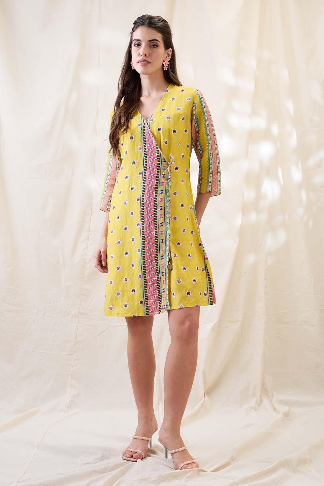 Nooma printed fron overlapped dress SP4782