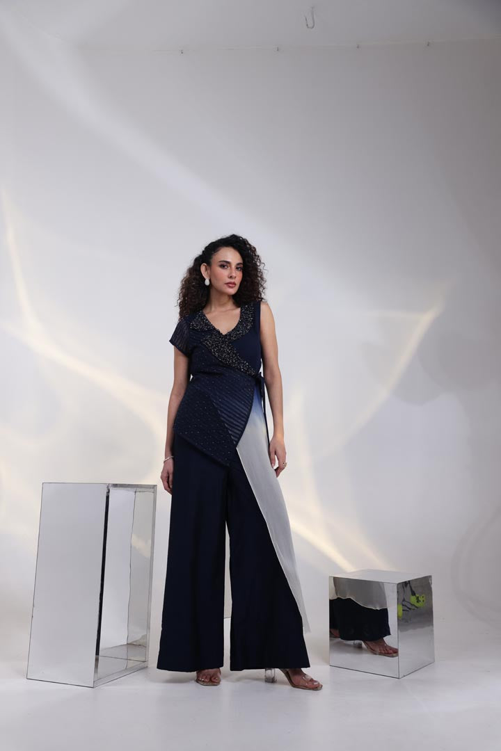 Noir Ombre Wrap Jumpsuit AAD560NAVY
