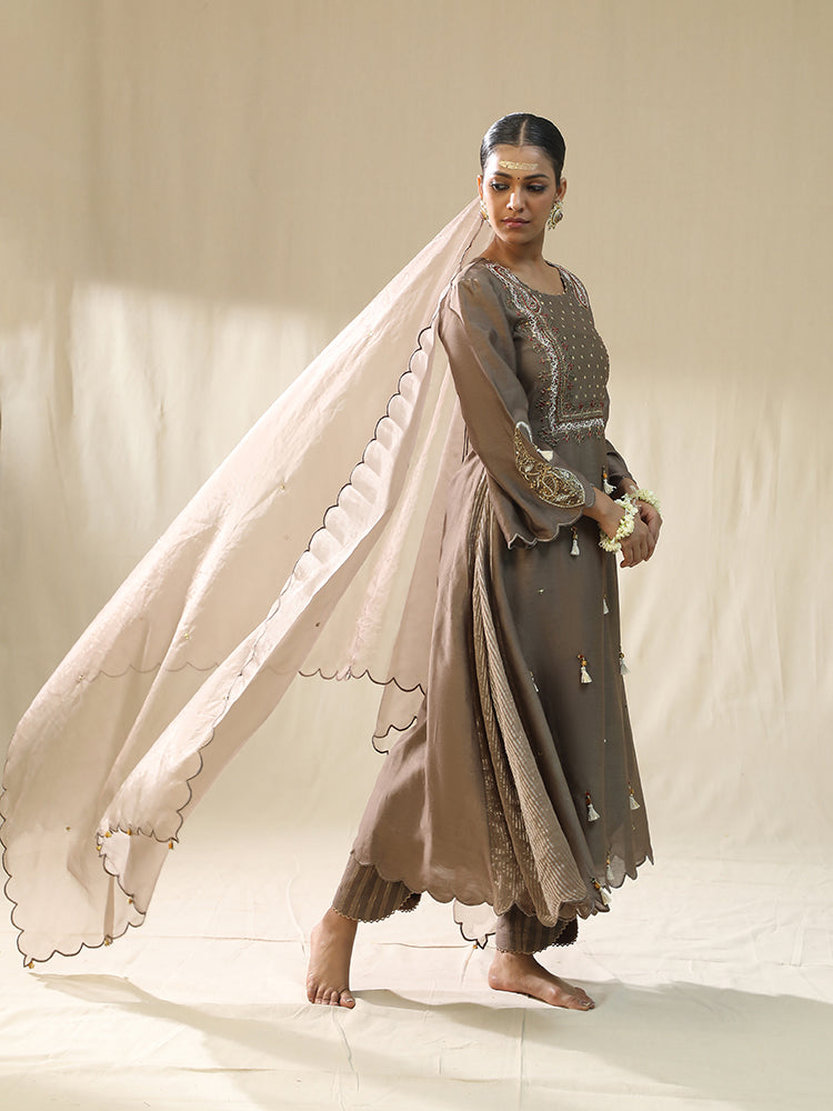 Mocha A line suit set