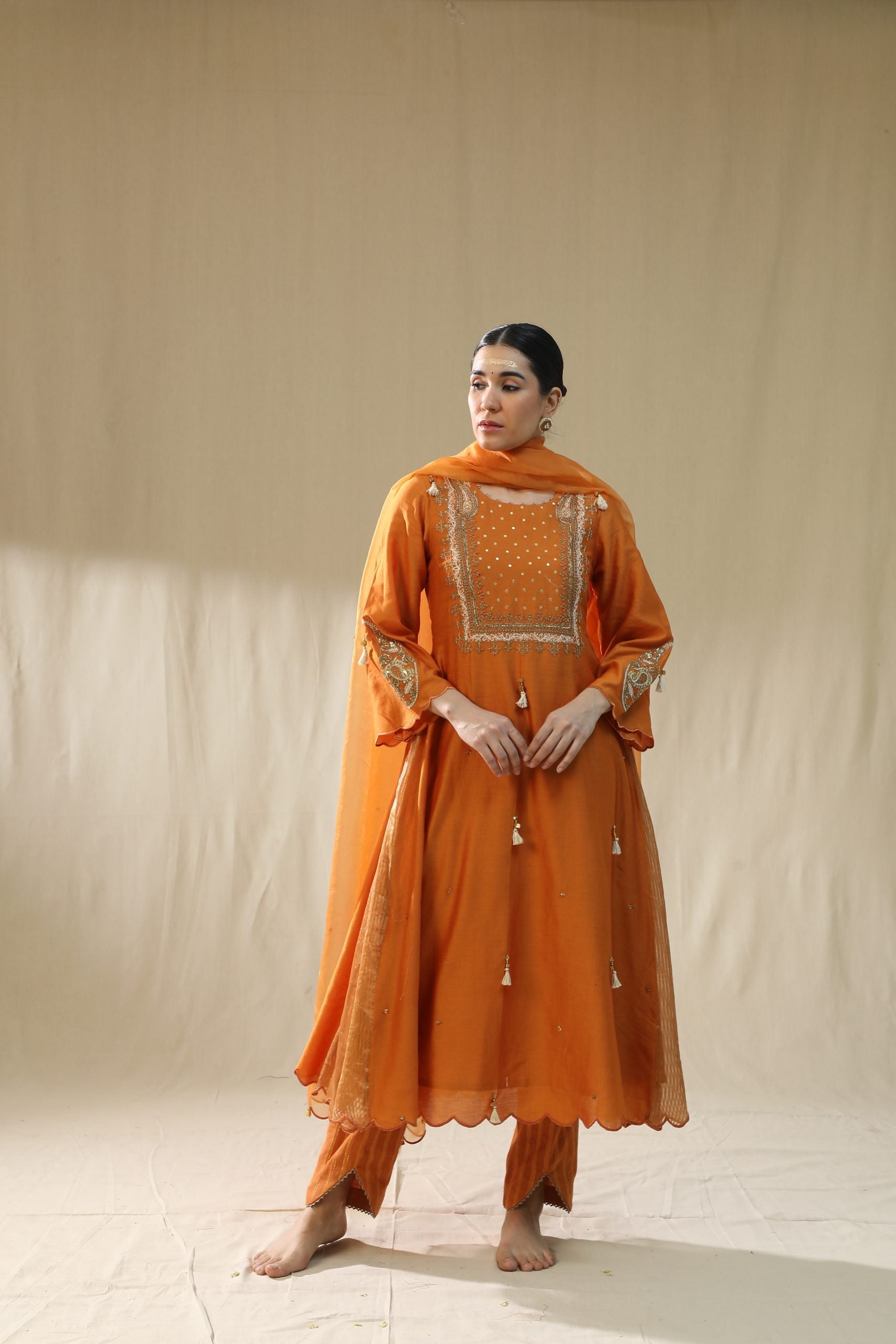 Orange A line suit set
