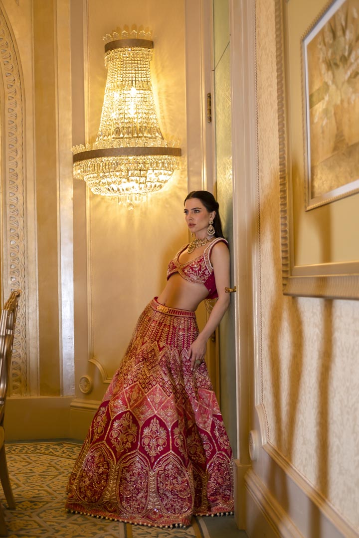 Bahaara Pink Punch lehenga set