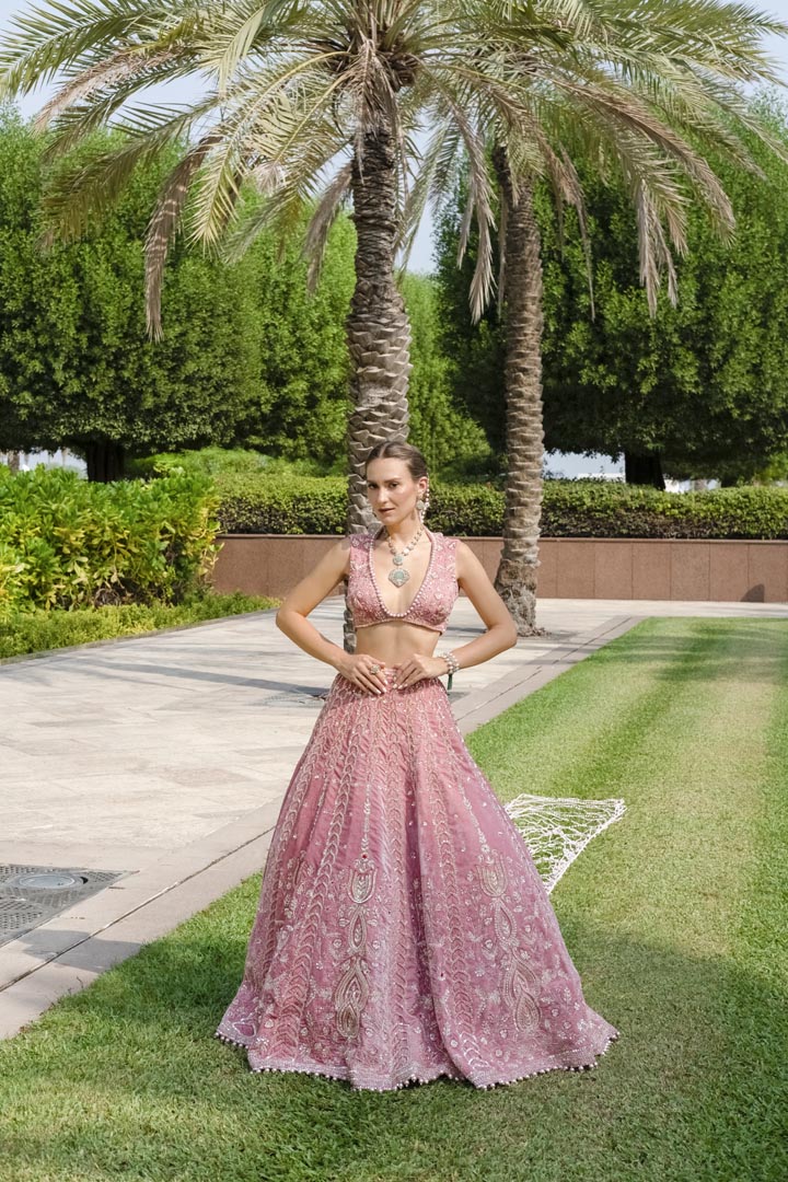 Victoria rose Pink Lehenga set