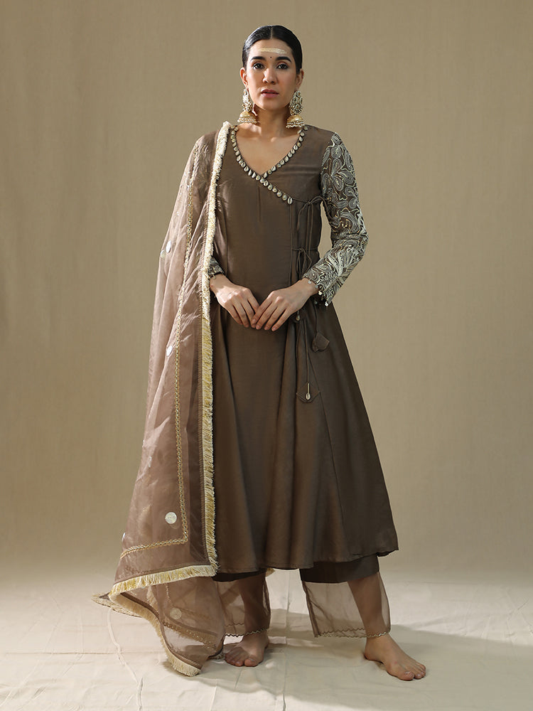 Mocha Angrakha Suit Set