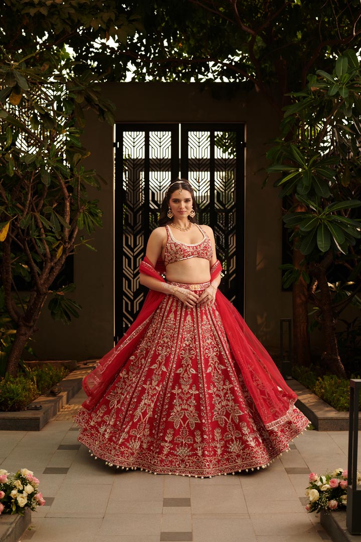 Love Spell Red Lehenga Set. 3 (Lehenga + Blouse + Dupatta)