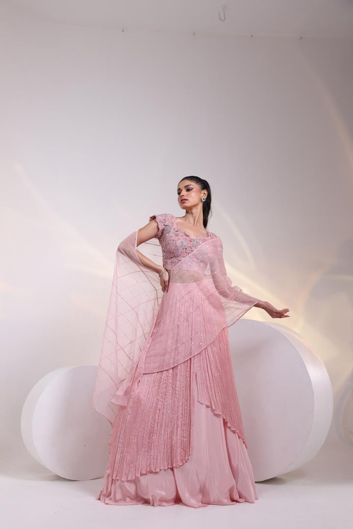 Blush Symphony Layered Lehenga SED4PINK