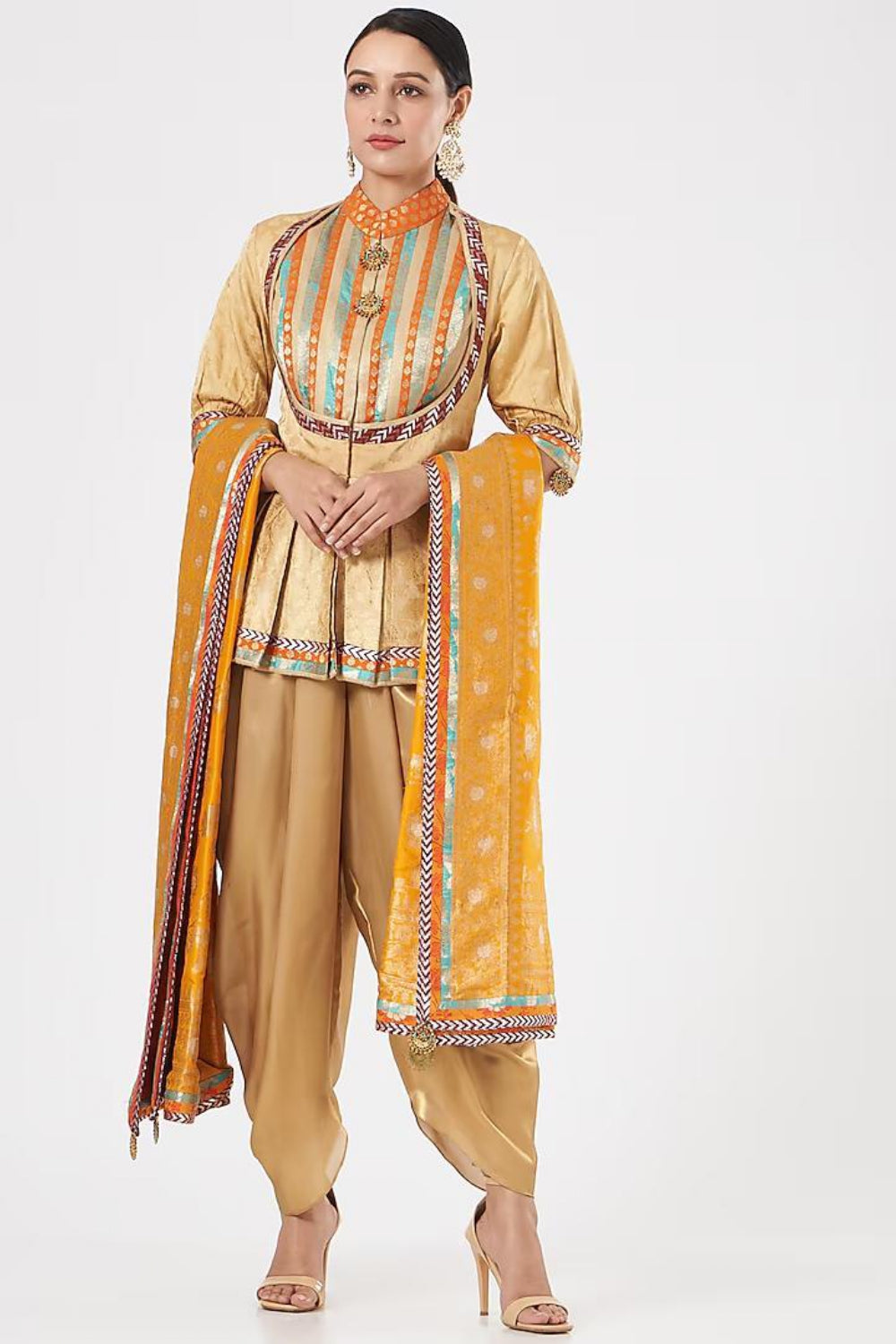 Image of Gold Lamme Dhoti Set