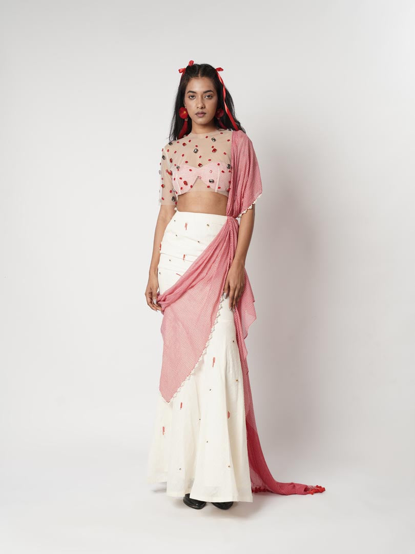 GAMCHA CRYSTAL DRAPE SAREE