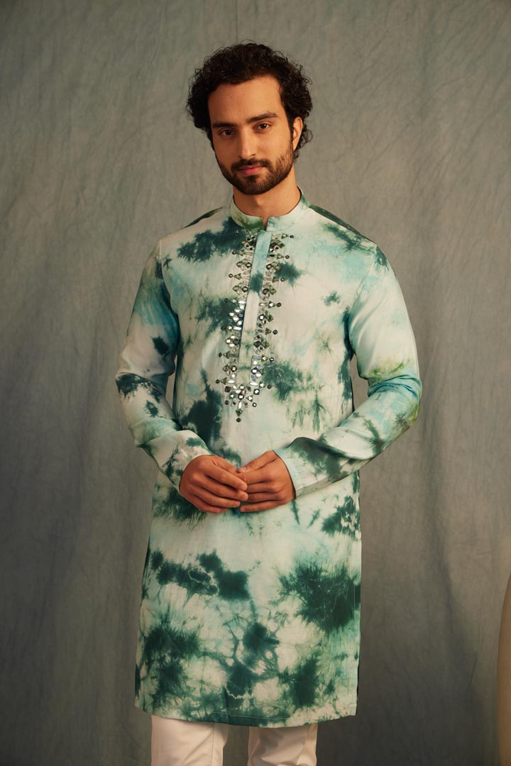 Image of Limelight dyed green Kurta Set