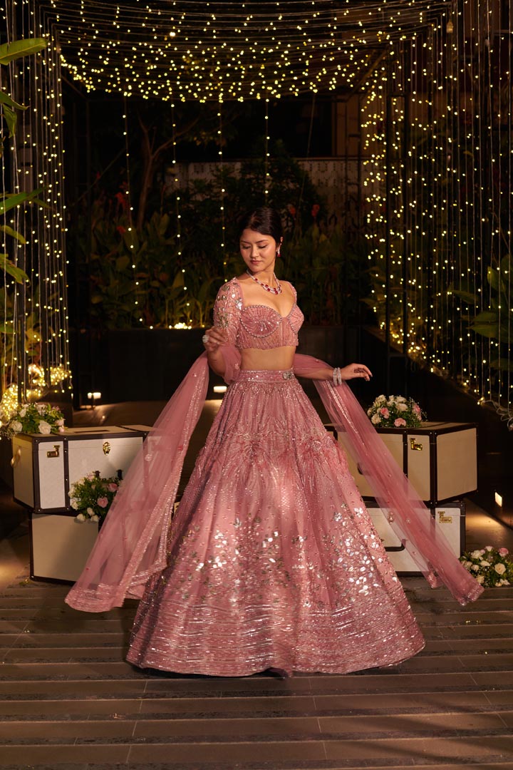 Rose Royal Lehenga Set. 3 (Lehenga + Blouse + Dupatta)