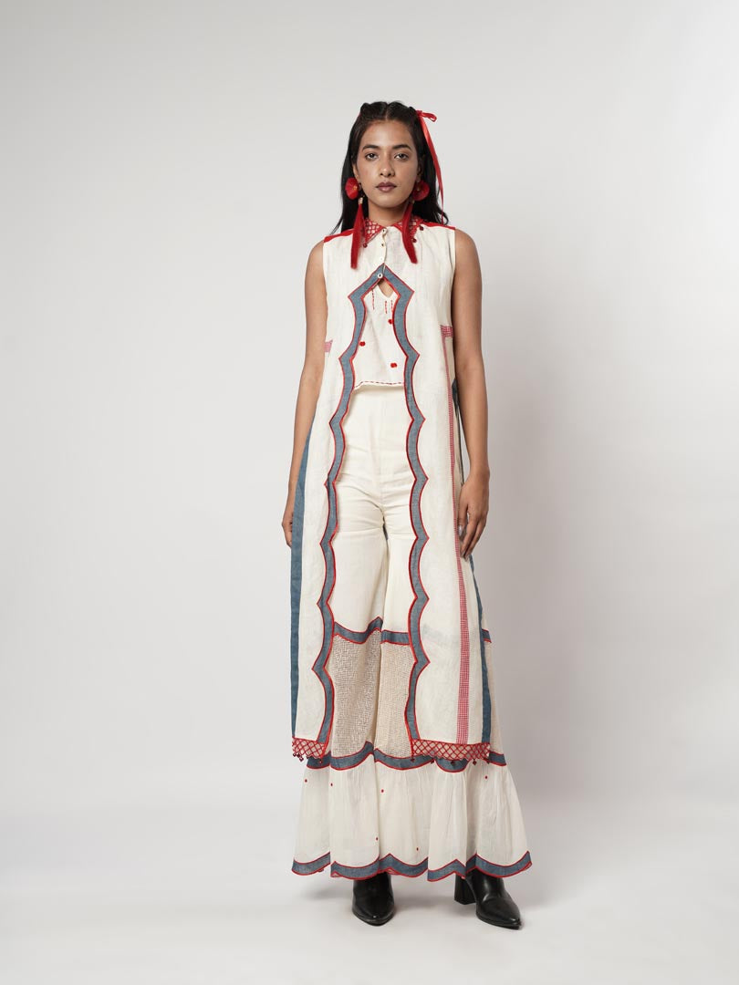 SCALLOPED 3-PC SHARARA SET