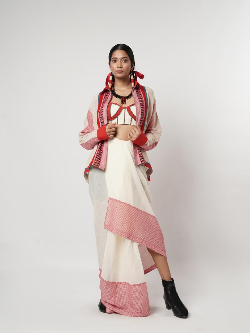 DRAPE LUNGI LAYERED ENSEMBLE