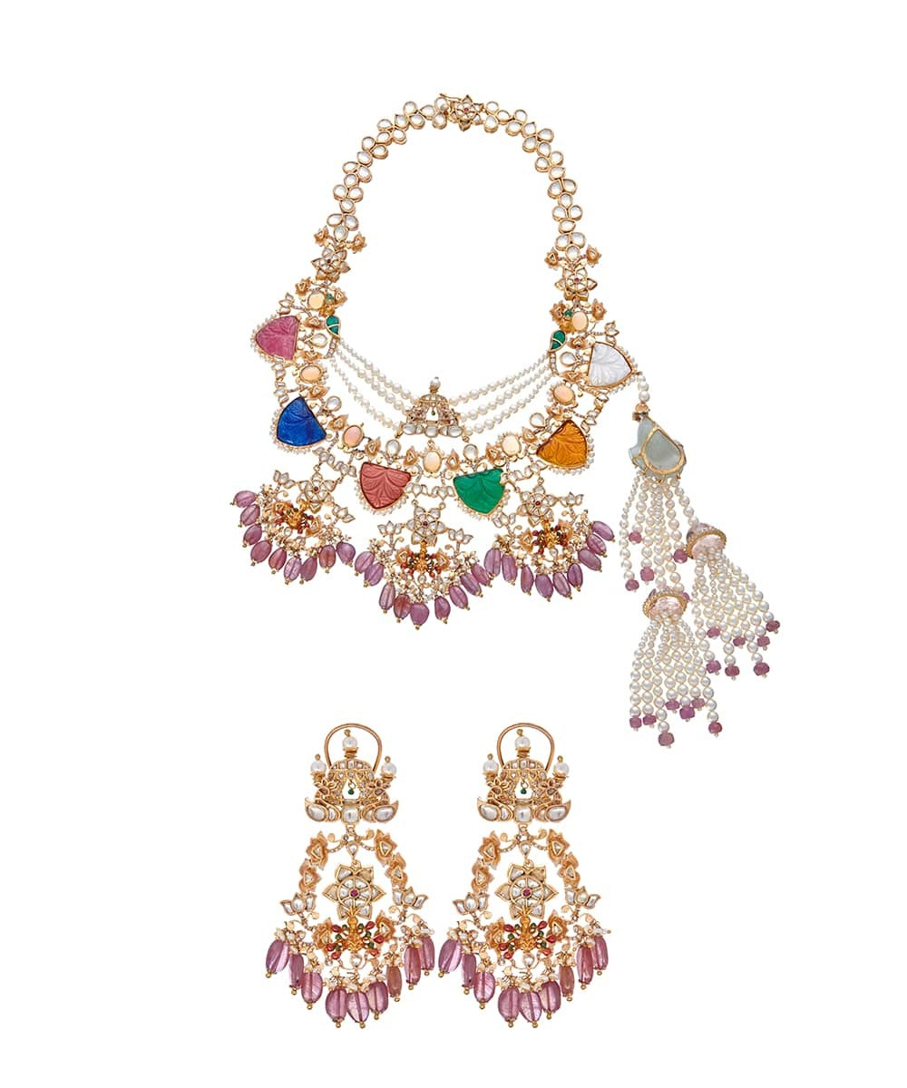 Image of Vaanya Navratan Necklace Set