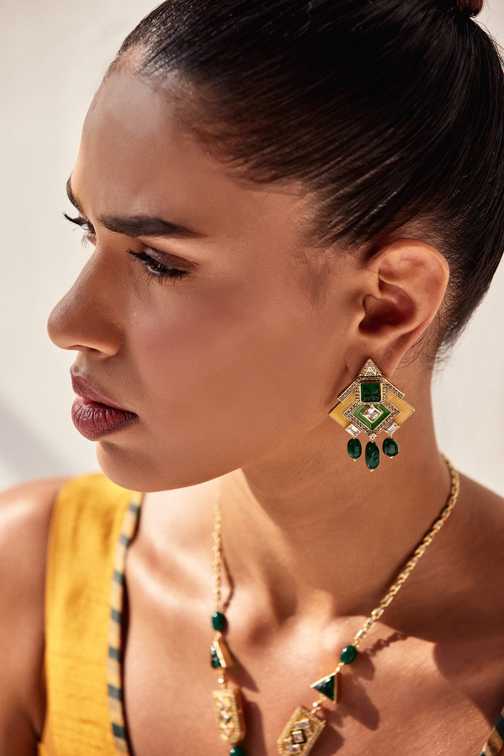 Image of Rumeli Angular Earrings JJV by JJ Valaya