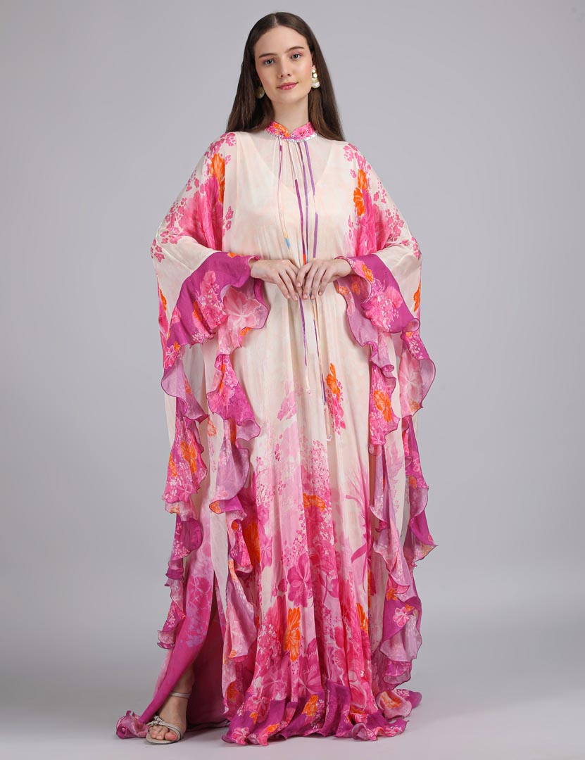 Floral Fantasy placement print kaftan