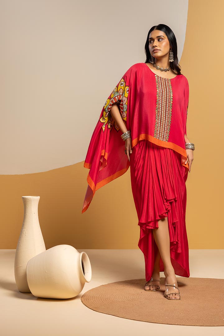 Taarani embellished  drape skirt  setSP4825
