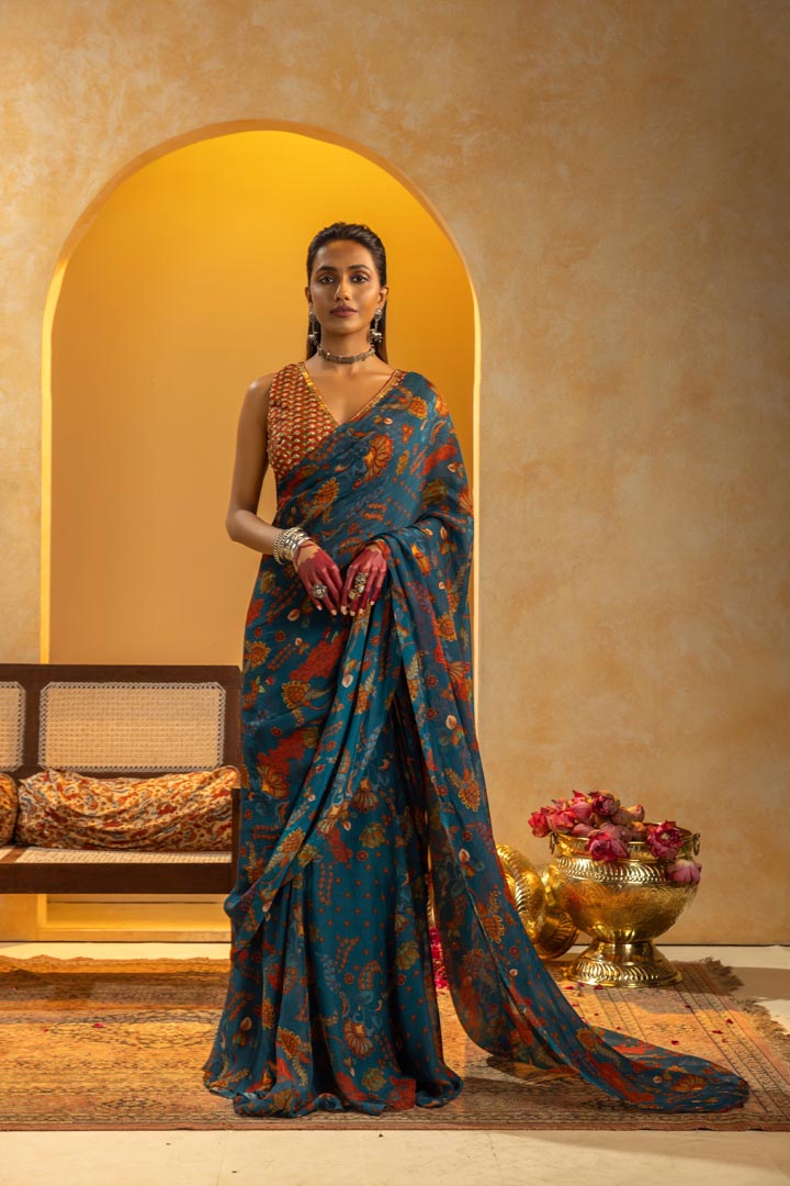 Rangtara embellished pre-stitched sareeSP4935