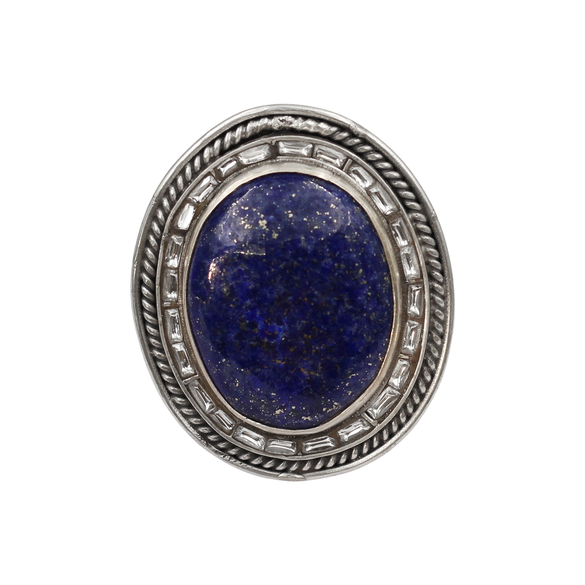 Sangeeta Boochra Signature Lapis Lazuli Statement Silver Ring
