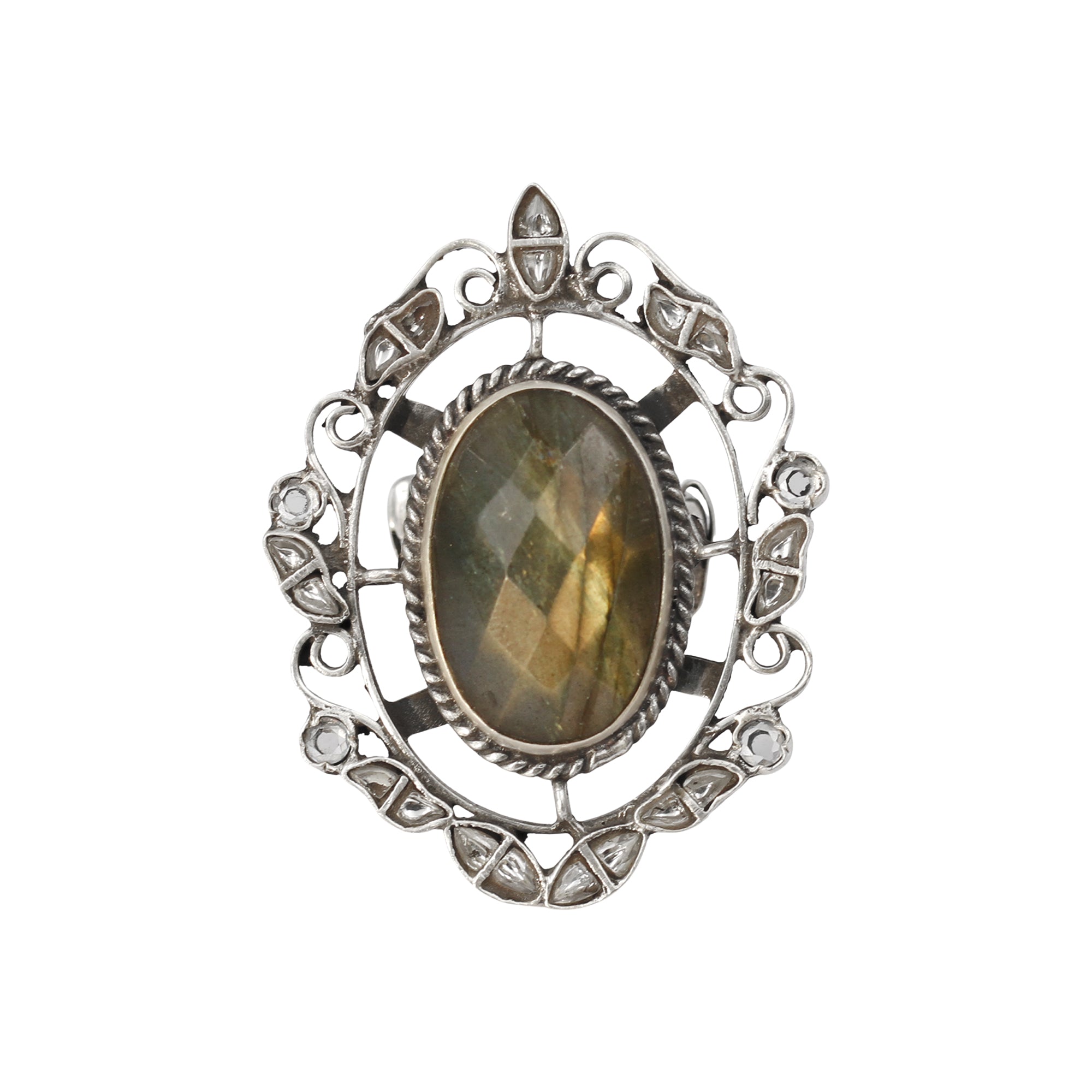 Sangeeta Boochra Ethnic Handcrafted Silver Statement Ring