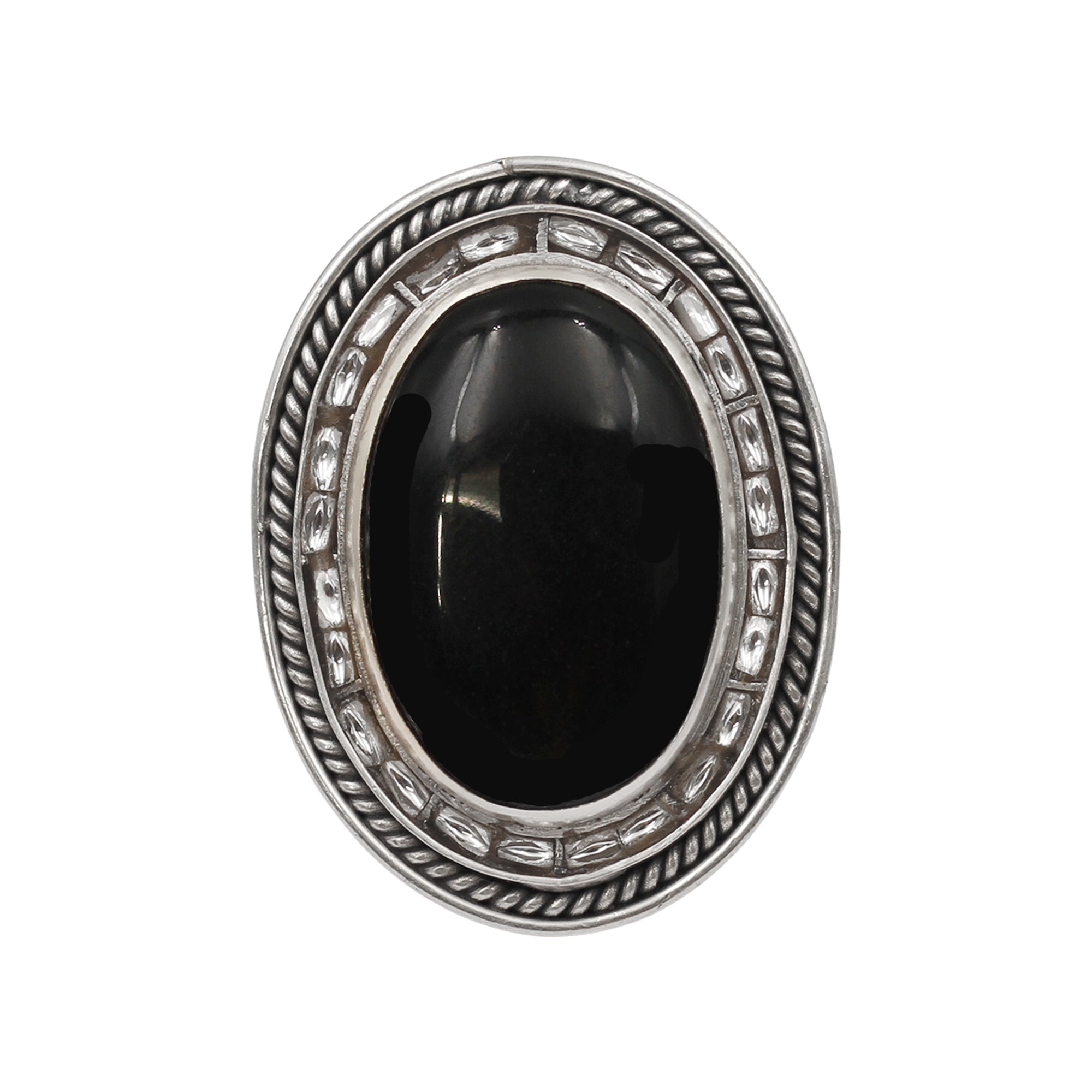Sangeeta Boochra Midnight Onyx Silver Ring