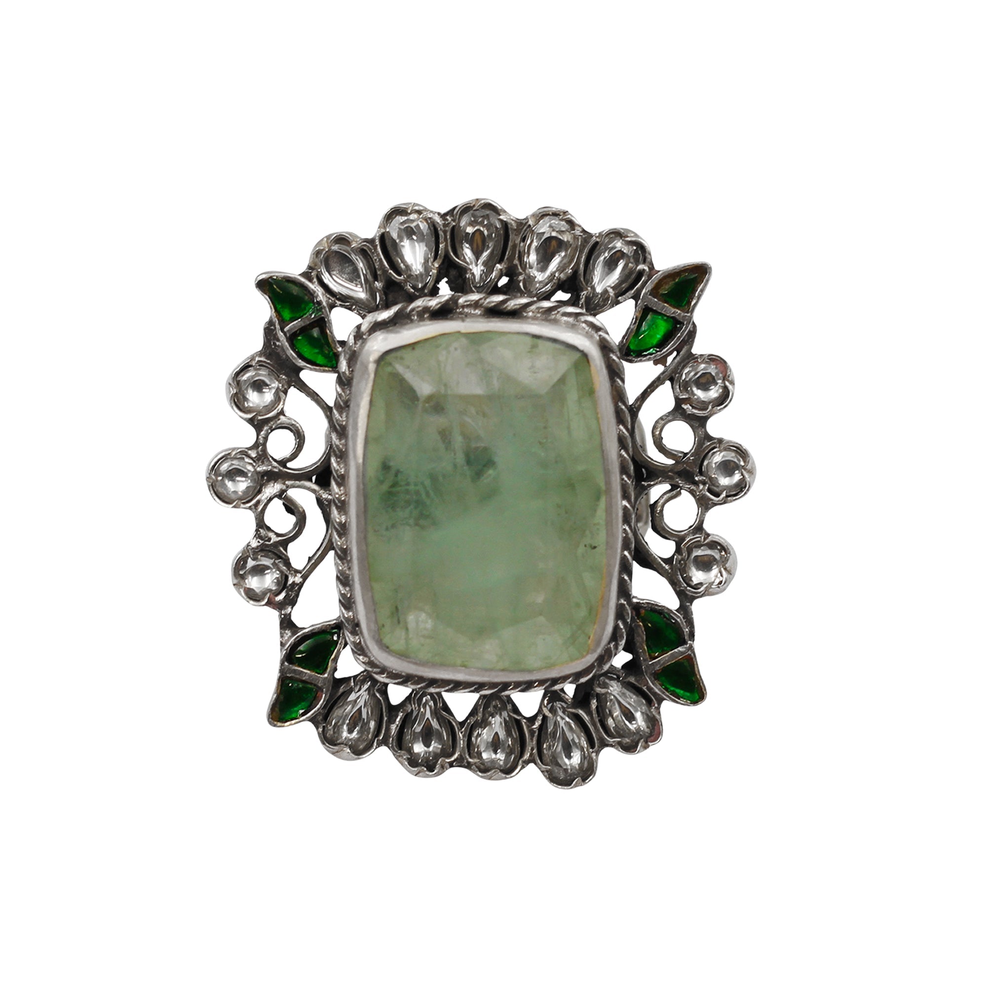 Sangeeta Boochra Vintage-Inspired Silver Ring with Handcrafted Details