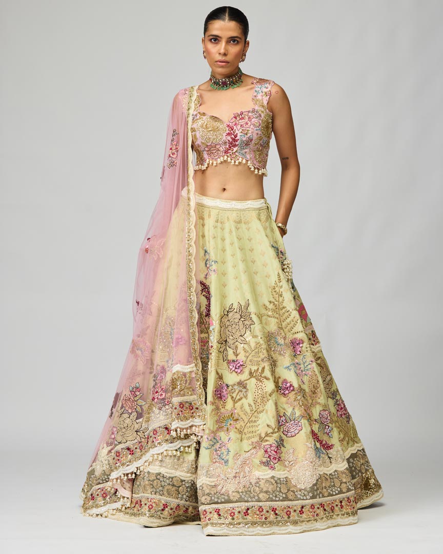 3D PATCH WORK LEHENGA SET