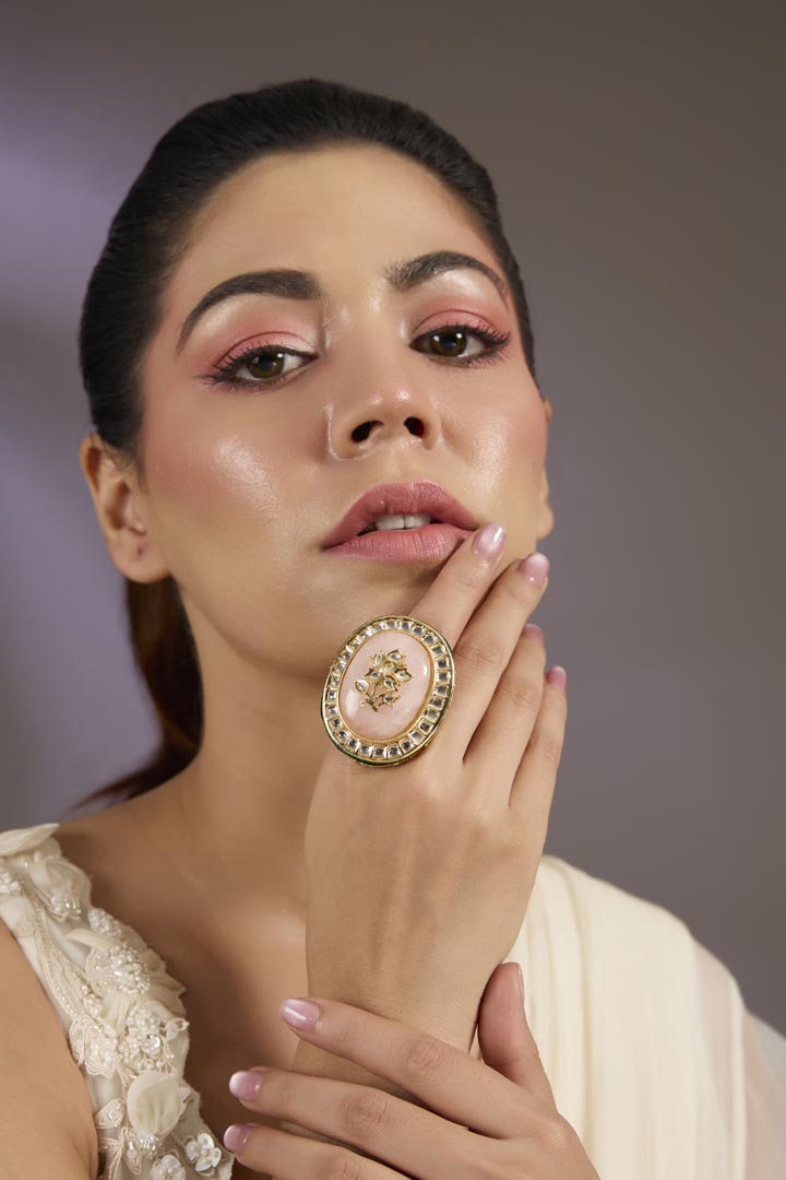 Oversized Kundan Statement Ring