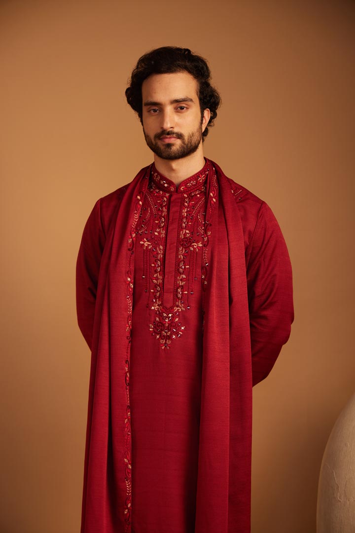 Image of Ember Red Kurta Set