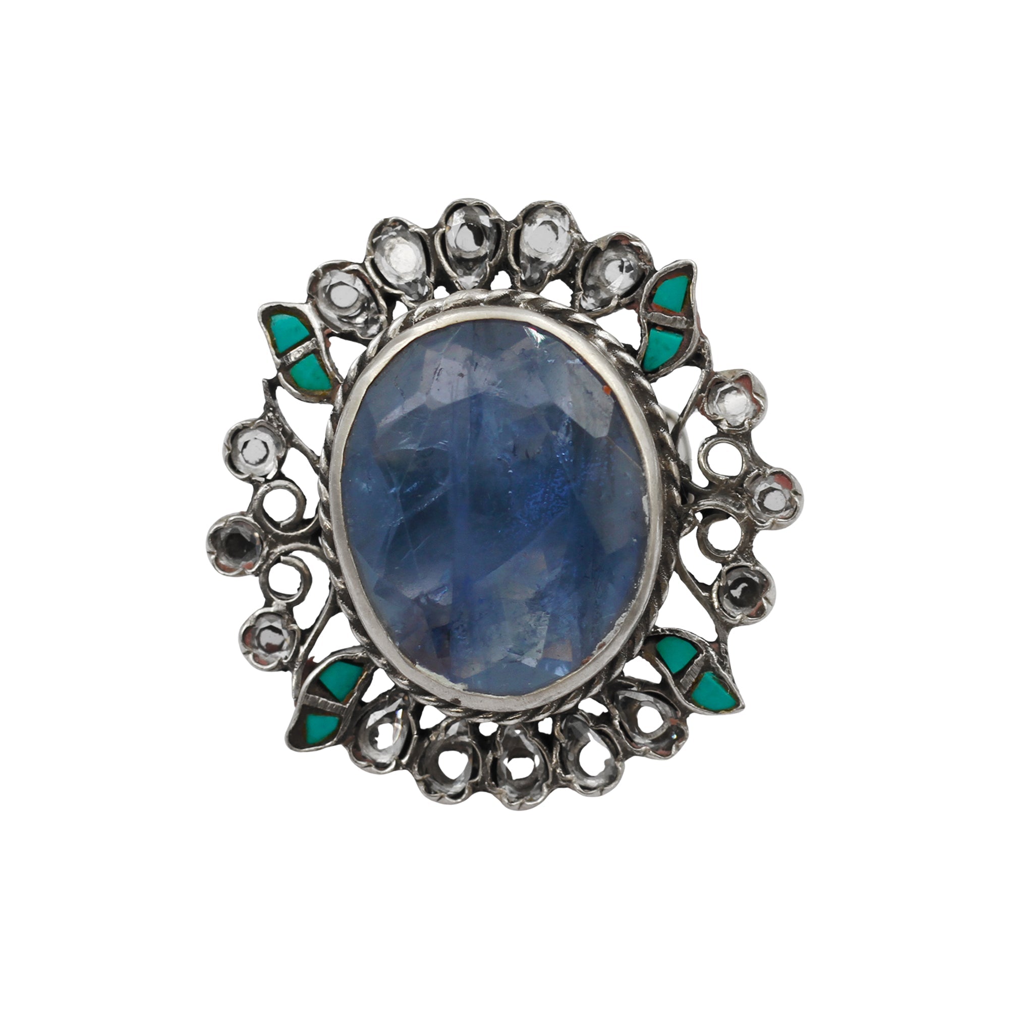 Sangeeta Boochra Heirloom Blue Gemstone Silver Ring